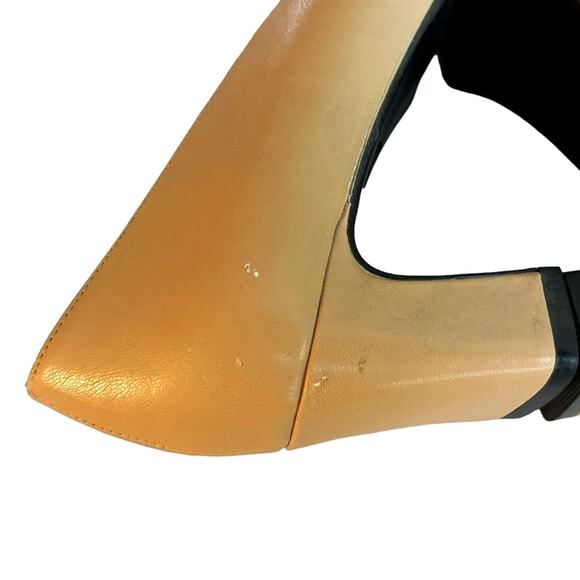 Ashley Taylor VINTAGE Nude Square Toe Pumps Womens Size 7 - Picture 9 of 11